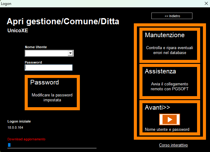 Interfaccia principale